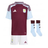 Camiseta Aston Villa Amadou Onana #24 Primera Equipación para niños 2024-25 manga corta (+ pantalones cortos)